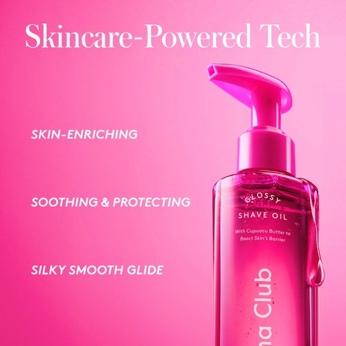 Athena Club Shave Oil for Women, Hydrating Pre-Shave Oil with Jojoba and Avocado Oils, Smooth Glide for Sensitive Skin, Super Pink Scent, 8 fl oz, Pack of 2