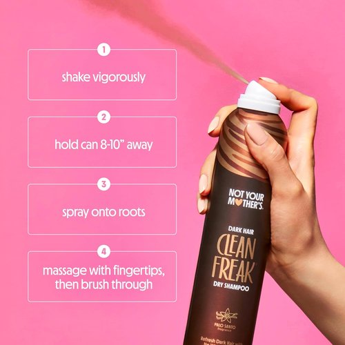 Not Your Mother's Clean Freak Dark Hair Dry Shampoo - 2-Pack | 12 oz Each | Waterless Formula for Instant Refreshment