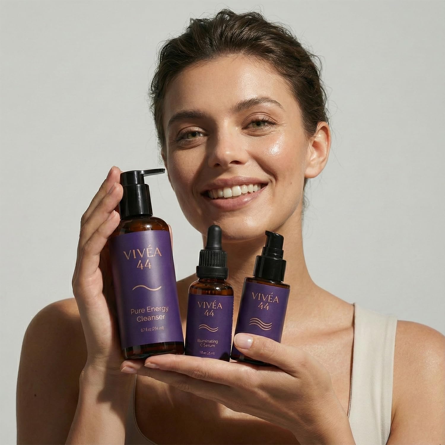 Vivéa Ritual 3-Piece Skincare Set - Cleanser, Vitamin C Serum & Moisturizer for Radiant Skin | Vegan & Cruelty-Free