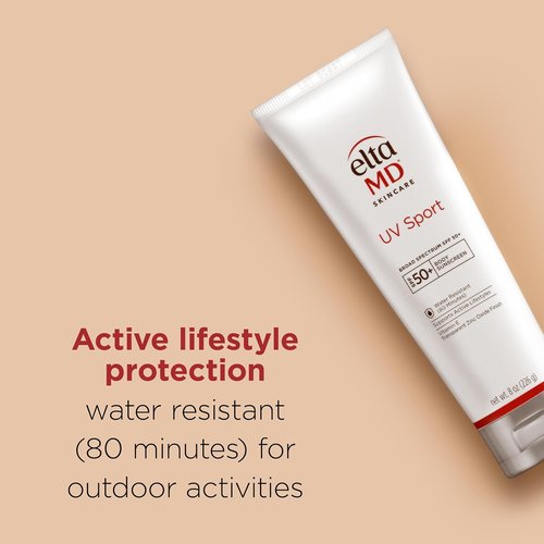 EltaMD UV Sport Sunscreen Lotion SPF 50 - Water & Sweat Resistant Zinc Oxide Formula for Face and Body