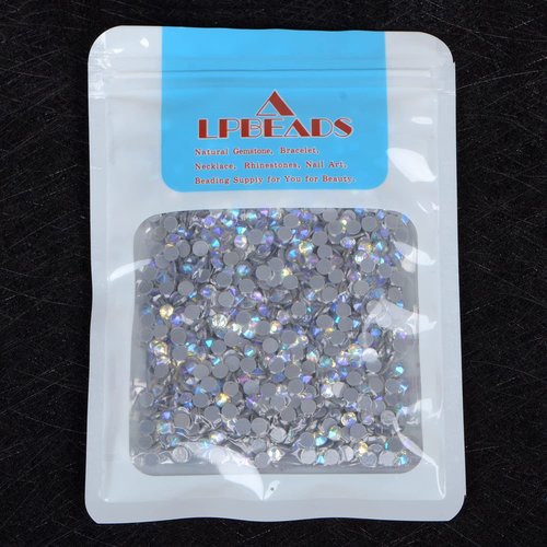 LPBeads 8000 Pieces SS10 Paradise Shine Hotfix Rhinestones Flatback Round Crystal Glass Rhinestones Gems for Crafts Nail Face Art Clothes Shoes Bags DIY
