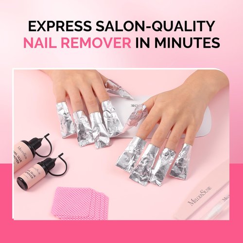 MelodySusie 200PCS Foil Nail Wraps Gel Nail Polish Remover Foil Wraps for Nails, Soak Off Gel Remover with Larger Cotton Pad for Removing Nail Polish at Home