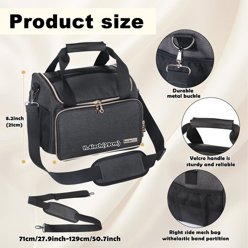 Universal Waxing Kit Carry Bag Compatible with Tress Wellness - Portable Organizer for Wax Warmer, Wax Beans, Pre & After Wax Sprays, and Accessories - Only Bag (Elegant Grey)