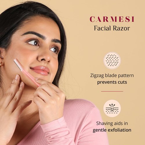 Carmesi Full-Body Shaving Combo with 3 Facial Razors + 1 Body Mini Razor + 1 Bikini Razor | Painless & Precision Face Hair Removal | Prevents Nicks & Cuts | for Smooth Shave | (5 Count)