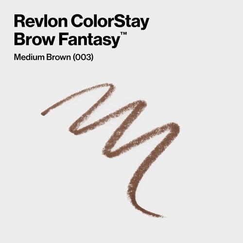 Revlon ColorStay Brow Fantasy - All-In-One Eyebrow Powder Pencil & Shaping Gel | 16HR Smudge-Proof, Medium Brown