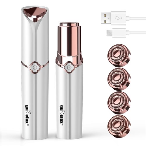 Facial Hair Removal for Women, Hair Removal Device with 4 x Replacement Heads, Gurelax Facial Hair Remover for Chin, Upper Lip