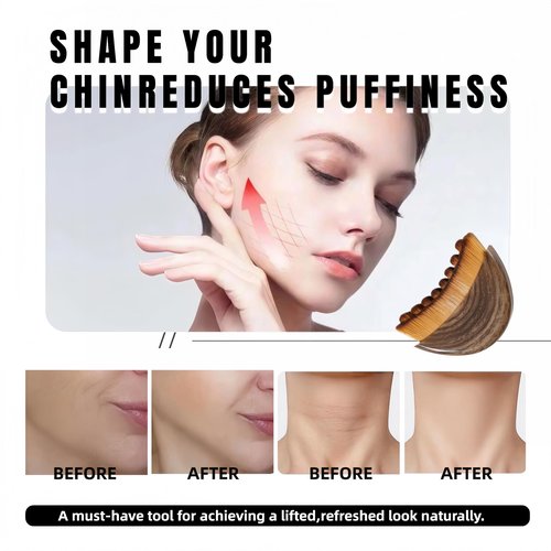 Lymphatic Face Brush for Gentle Facial Massage, Reduce Puffiness & Boost Circulation – Contour Brush for Jawline & Neck