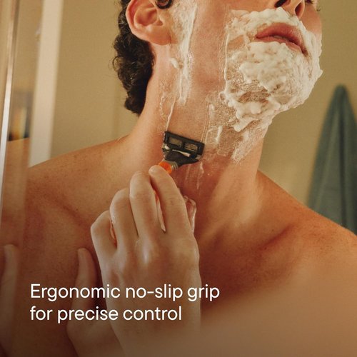 Harry's Original Shaving Kit for Men - Razor Handle, 15 Razor Blade Refills, and Travel Blade Cover - German Engineered - Orange