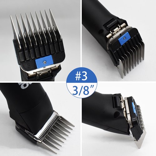 4 Pieces Animal Stainless Steel Attachment Guide Guard Combs for A5 Style Detachable Blade Pet Groomers, 1/8", 1/4", 3/8", 1/2" Compatible with Wahl KM Series Andis AG BG Oster A5 A6 Animal Clippers