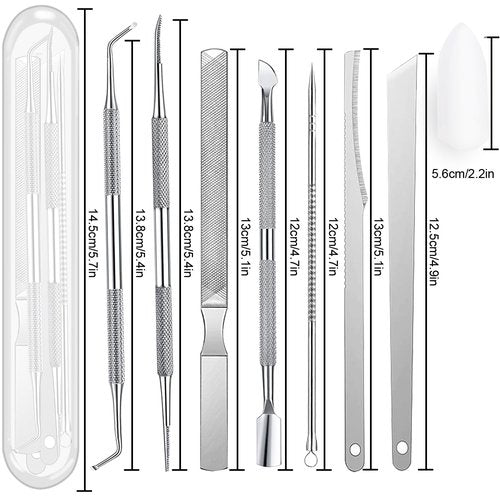 10pcs Ingrown Toenail Pedicure Tool Kit, Professional Surgical Stainless Steel Ingrown Toenail Removal, Treatment for Nail Correction Polish Pain Relief (Black)