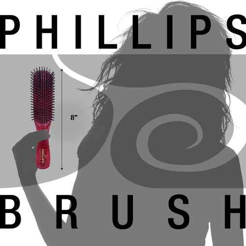 Phillips Brush Light Touch 6 Ruby Red Hair Brush and Petite-sized Combo Pack