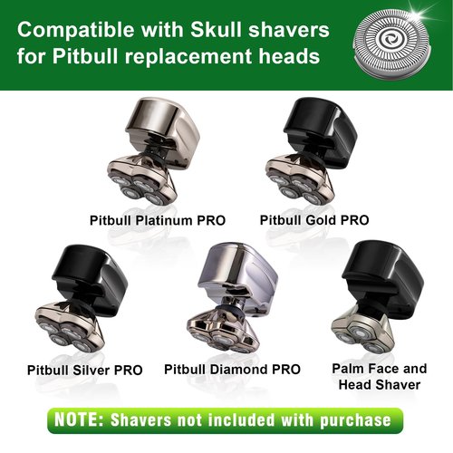 12 Pack Shaver Head Replacement Blade compatible with Sku*l Shaver Pitbull Gold PRO Shaver Replacement Blade 4 Head