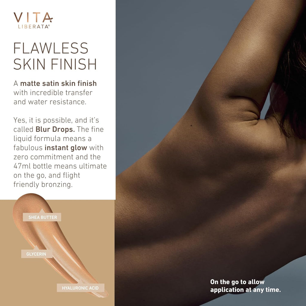 VITA LIBERATA Everyday Body Blur Drops - Medium 1.59 Fl Oz | Water-Resistant Body Makeup for Matte Finish