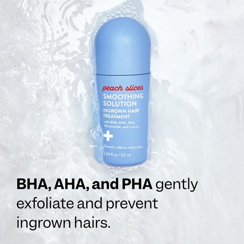 Peach Slices Ingrown Hair Treatment - Smoothing Solution with BHA, AHA, Niacinamide | 1.69 oz Vegan & Cruelty-Free