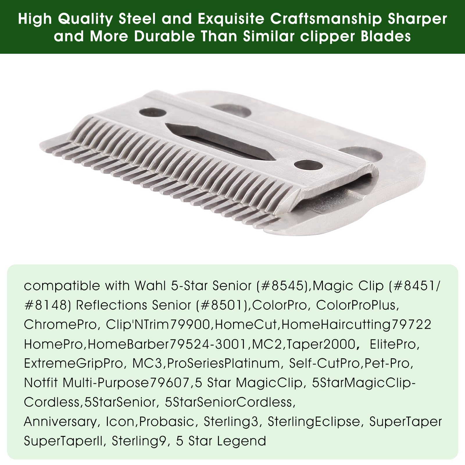 ZZYZSFUS 4 Pack Professional Replacement Clipper Blades,Precision 2 Holes Adjustable Hair Clipper Parts Blade for 5-Star Senior, Magic Clip, Reflections Senior