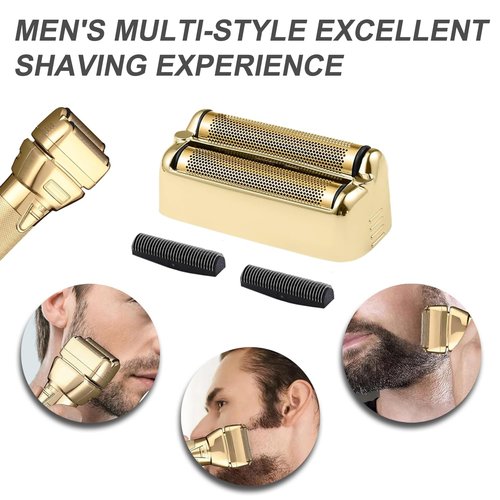 BaBylissPRO FXONE Shaver Replacement Foil & Cutter - Hypoallergenic Extra-Close Head (Gold, 2 Packs)