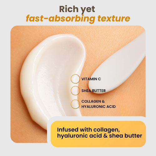 Clarimond Vitamin C Body Lotion w/Hyaluronic Acid & Collagen Peptides - Brightening Hydrating Moisturizer Non-Greasy for Dry, Sensitive Skin - Firming Tightening Body Cream