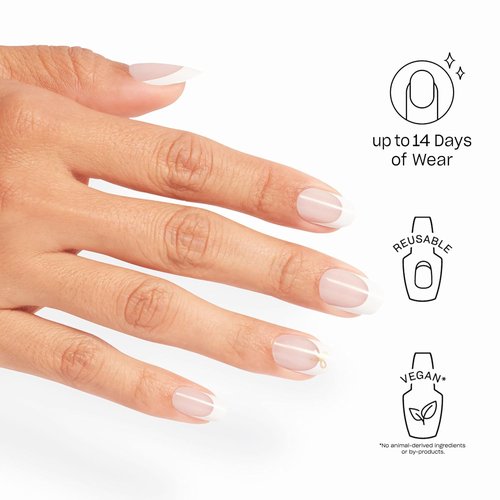 OPI On Point Press On Nails - Short Round & Squoval Styles | 24 Count With Nail Glue | Long Lasting & Reusable