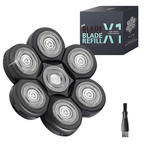 Electric Razor Replacement Blades, 7 Heads Wet Dry Beard Shaver Replacement Blade for Bald Men, compatible with E-Hunter AE7130 Electric Shavers
