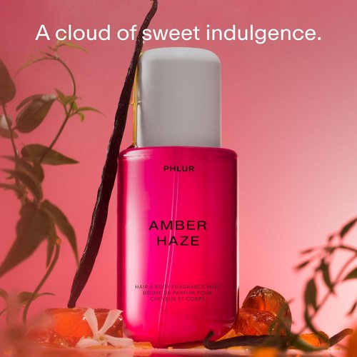 PHLUR Amber Haze Body Mist - 8 Fl Oz Hair & Body Perfume for Women | Amber, Vanilla & Jasmine Fragrance