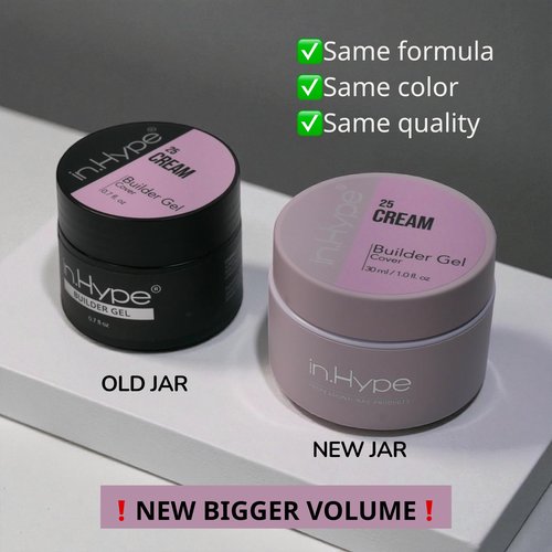 IN.HYPE UV/LED Clear Hard/Builder Gel for Nail Extension/Strengthening/Overlays
