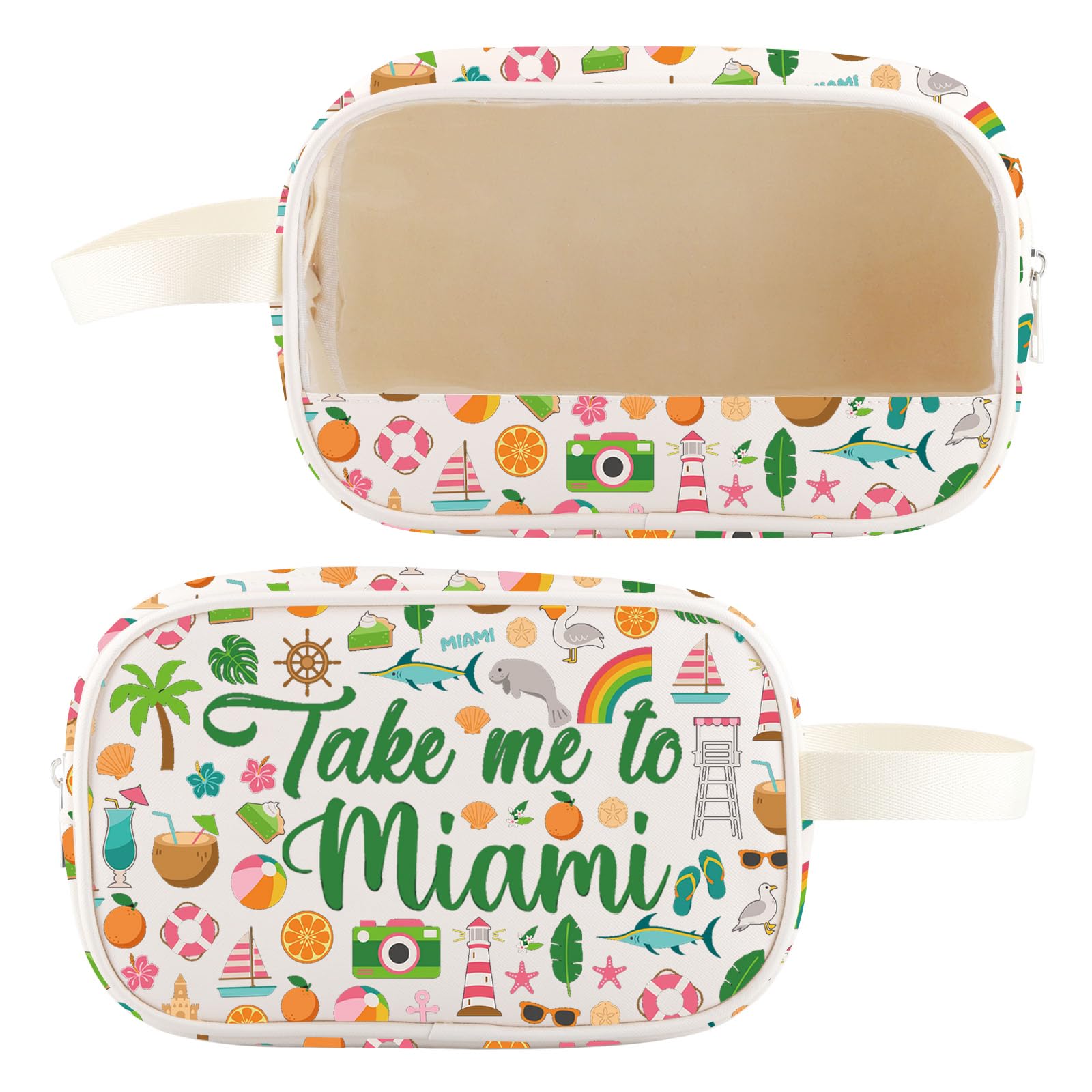 WZMPA Miami Florida Travel Cosmetic Bag Miami Souvenir Gifts Take Me To Miam Zipper Pouch Bag Miami City Trip Gift (To Miami -CMB)