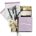 Unboxme Gifts Mini Lavender Spa Gift Set - Relaxation Gift Basket for Women - Self Care Package with Lavender Candle, Bath Bomb, Soap, Greeting Card & More