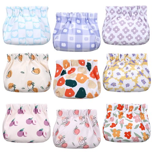 Buryeah 9 Pcs Mini Makeup Bag for Purse Cosmetic Bag Small Pouches Waterproof Travel Lipstick Organizer for Women(4.7 x 5.1 Inch)