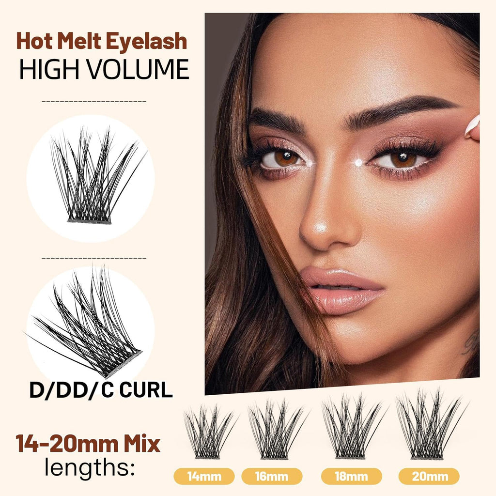 →VAYATOR Lashes Mixed Kit/False Lashes Lash Bond & Seal Kit Multiple styles To Choose 8-20mm Mix D Curl/DD Curl Makeup Cluster Grafting Eyelashes Individual Extension (C#12-14-16mm Mixed)