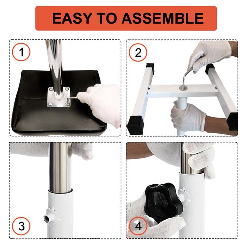QUEESALN Pedicure Stand Stool Footrest Stand Adjustable Height Technician SPA Beauty Stand Stool with Non-Slip SPA Salon Home Equipment Black