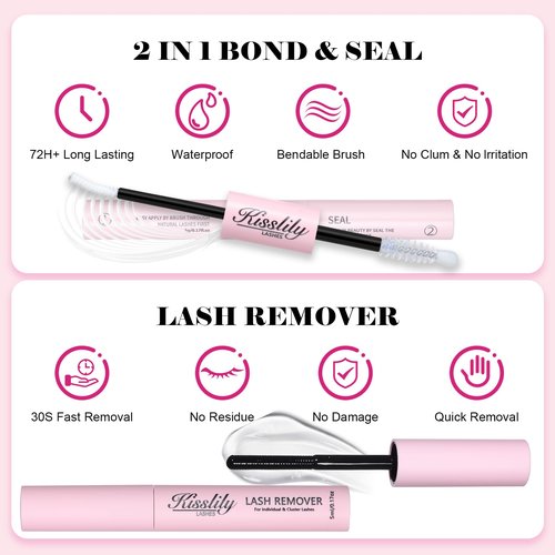 Fairy Lash Clusters Kit Manga DIY Individual Wispy Lashes Eyelash Extension Kit with Lash Bond Seal and Remover Anime Cosplay Lash Extensions Kit Fairy Kit-8-18MIX
