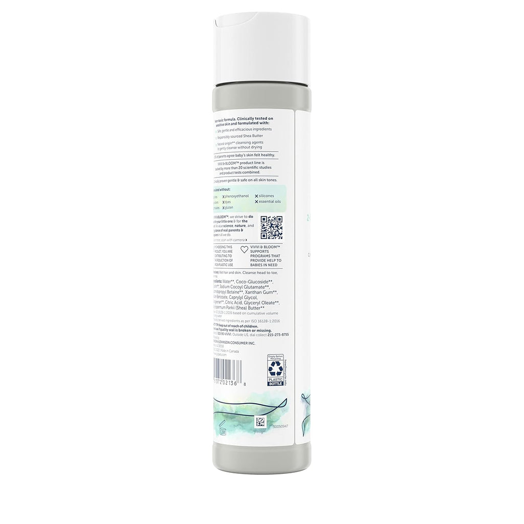 Vivvi & Bloom Gentle 2-in-1 Baby Wash & Shampoo - Fragrance-Free Cleansing Gel for Sensitive Skin, 10 fl. oz.