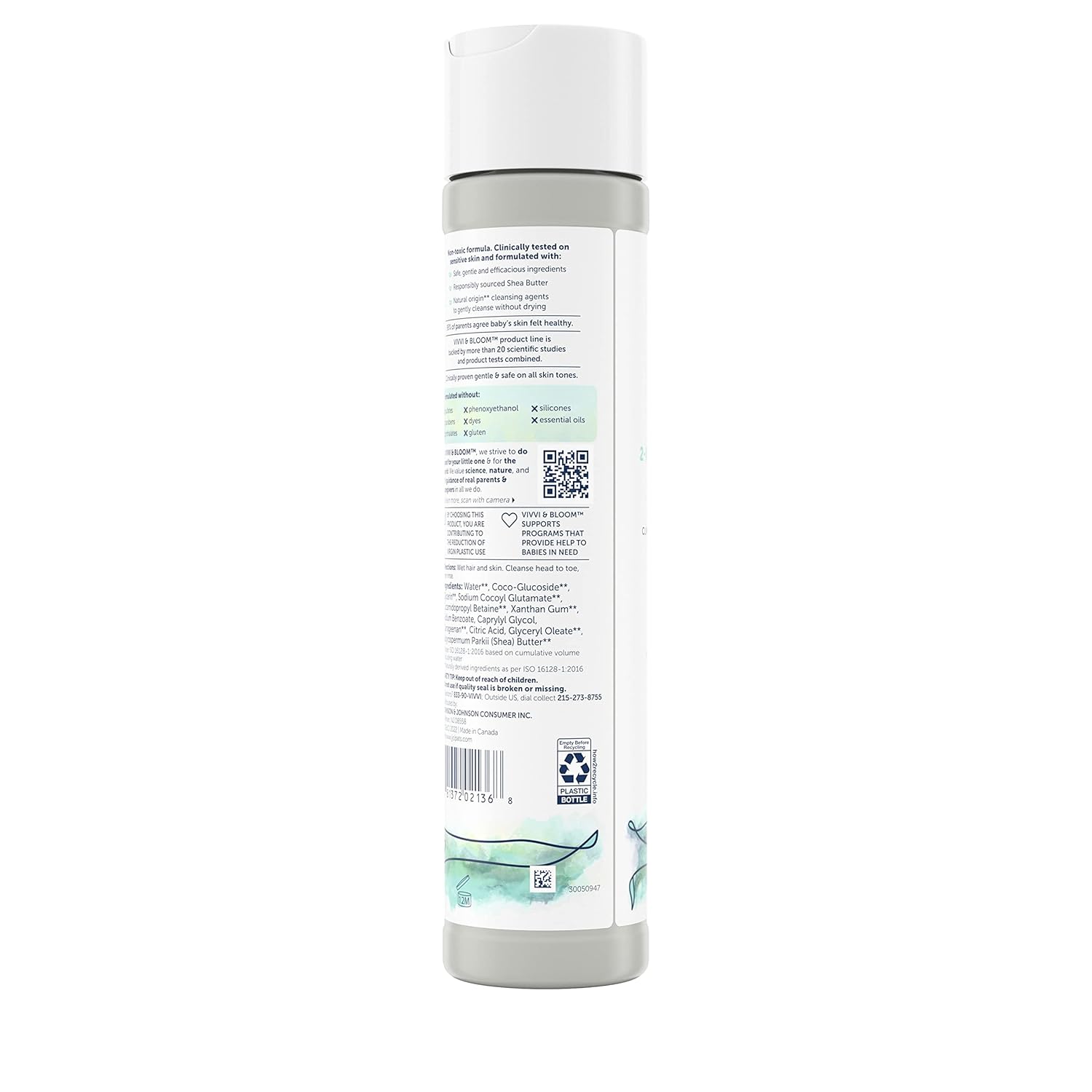 Vivvi & Bloom Gentle 2-in-1 Baby Wash & Shampoo - Fragrance-Free Cleansing Gel for Sensitive Skin, 10 fl. oz.