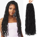 24 Inch Soft Locs Crochet Hair 8 Packs Pre Looped Faux Locs Crochet Braids Goddess Locs Hair For Black Women（24Inch 8pcs,4#）