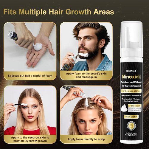 Regine Switzerland 5% Minoxidil Foam - Fast-Absorbing Hair Growth Treatment for Men & Women | 3-Month Supply (3 x 2.12 oz)