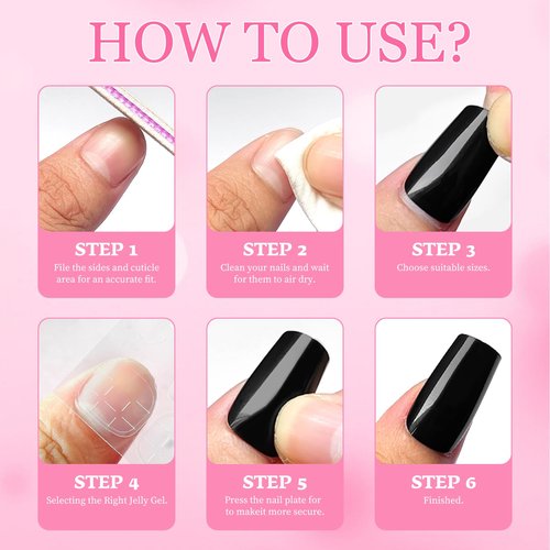 576pc Square Press on Nails Medium Fake Nail with Glue Tabs, Acrylic Press-on Nail Square Glue on Nails Press ons Nail French Tips Medium False Nails Women Manicure Artificial Fake Fingernails