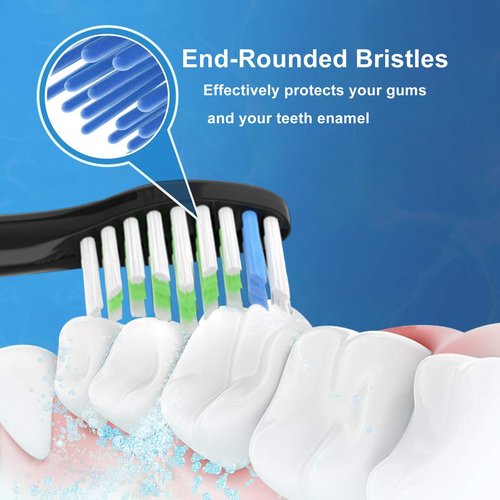 Replacement Toothbrush Heads for COSLUS DY-108Pro Electric Toothbrush,Sonic Electric Toothbrush with Covers(Black)