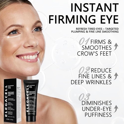 Skiennix Instant Eye Tightener Cream - Reduces Puffiness & Wrinkles, Lightweight Formula, 1 Fl oz / 30ml