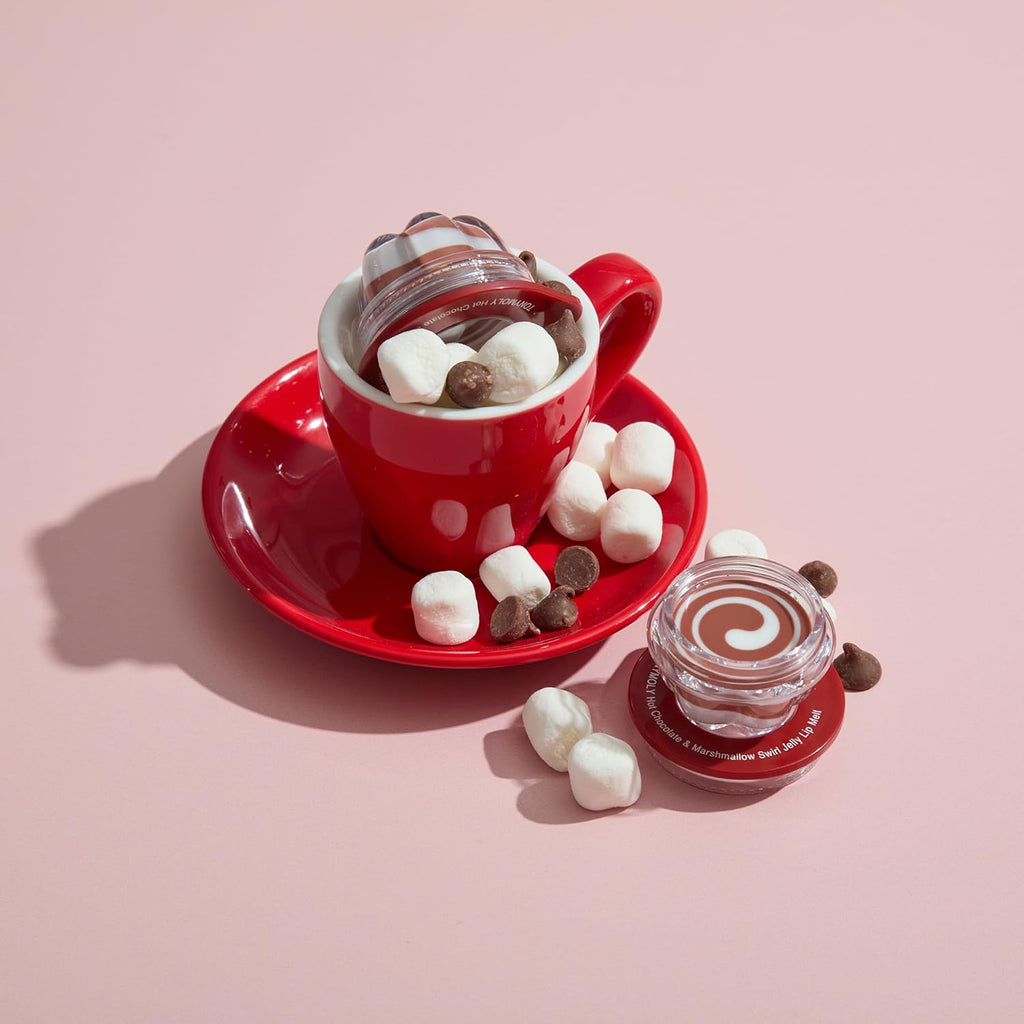 TONYMOLY Hot Chocolate & Marshmallow Swirl Jelly Lip Melt - Hydrating Lip Balm with Glossy Finish, Limited Edition