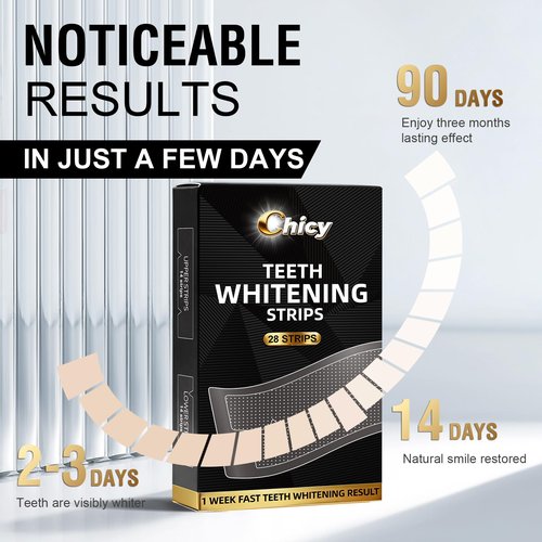 Teeth Whitening Strips 14 Treatments - Whitening Strips, Fast Remove Smoking, Coffee, Wine Stains, Teeth Whitening Kit Pack of 28 Non-Slip Strips