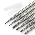 MYR 6Pcs Nail Art Brushes and 2pcs Nano Nail Files, Metal Nail Art Tools, Acrylic Nail Brushes, Nail Brushes for Nail Art, suitable for Gel Dilution, Halo Dyeing, Watercolor and other Nail Design