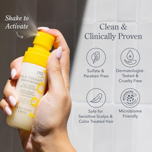 Beekman 1802 Milk Therapy Leave-In Treatment - Tames Frizz & Deeply Hydrates with Goat Milk, 2 fl oz