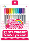 Ooly Scented Gel Pens Set - Very Berry 12-Pack | 0.7mm NIB with Strawberry Scent for Art & Stationery