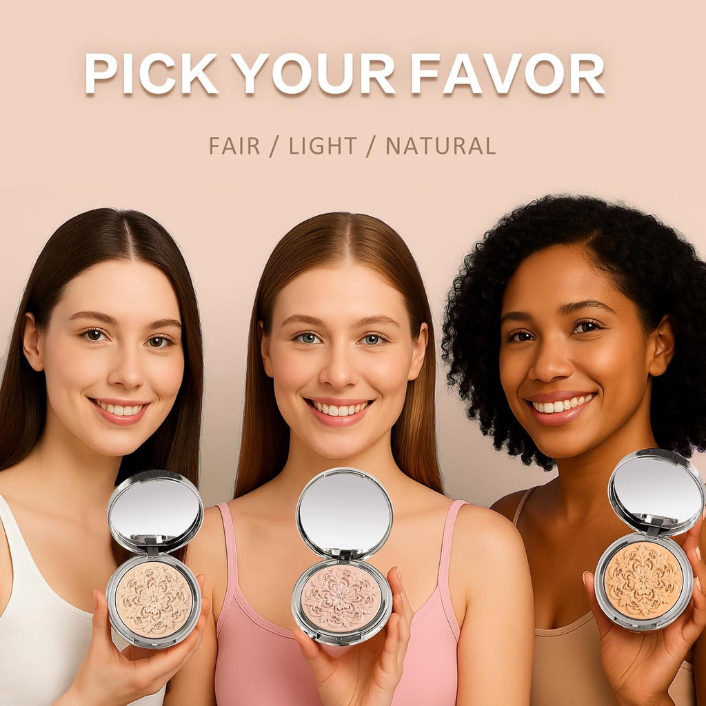 UCANBE Pressed Setting Powder – 2-in-1 Lightweight Foundation & Oil Control | Hydrating, Long-Lasting, Alcohol-Free | Smooth Matte Finish (Fair)