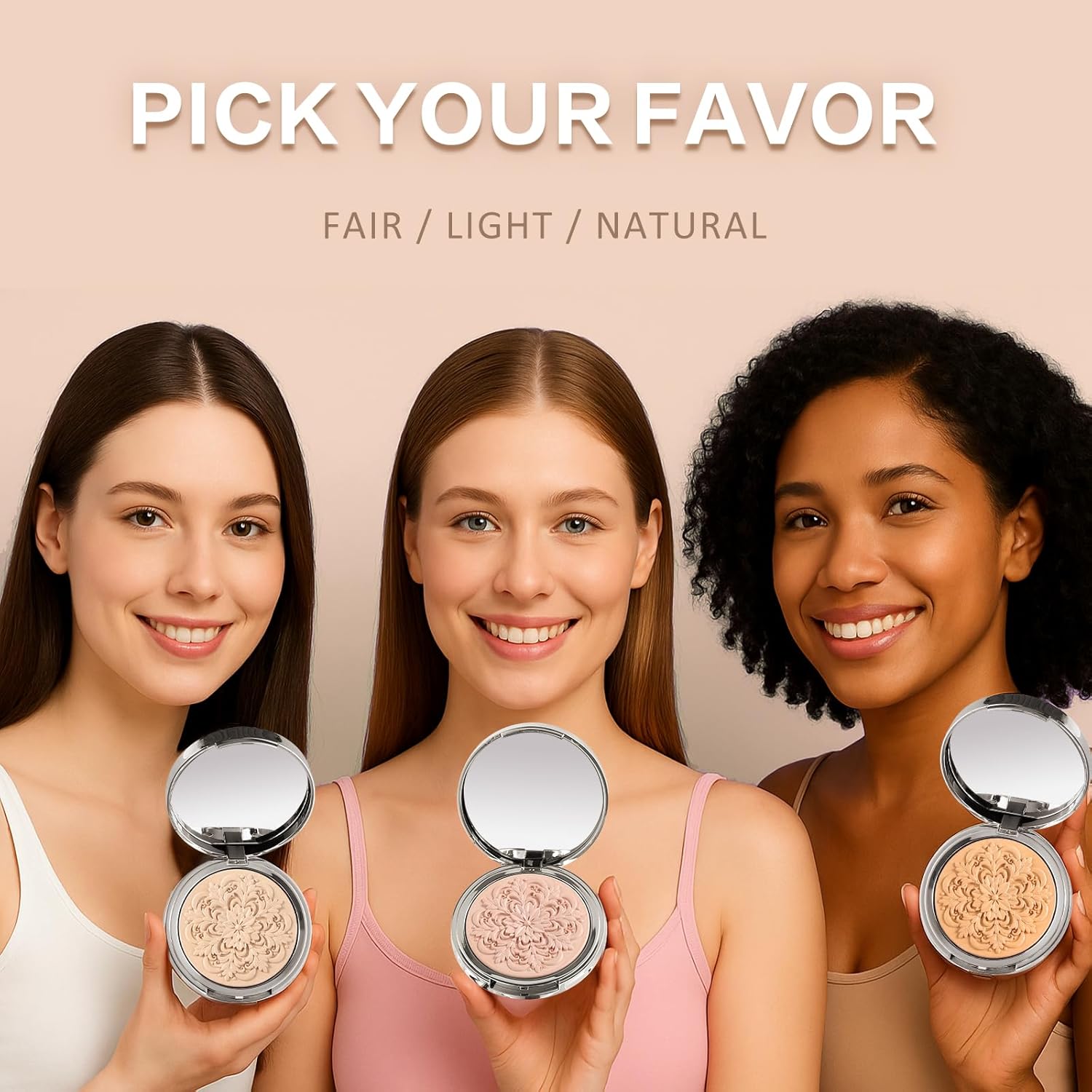 UCANBE Pressed Setting Powder – 2-in-1 Lightweight Foundation & Oil Control | Hydrating, Long-Lasting, Alcohol-Free | Smooth Matte Finish (Fair)