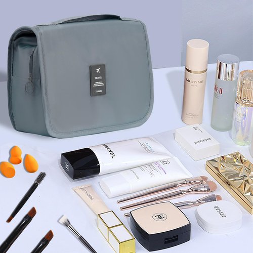 L&FY Hanging Travel Toiletry Bag Women's Cosmetic Organizer Makeup Pouch Men's Dopp Kits With Handle (Grey For Man)