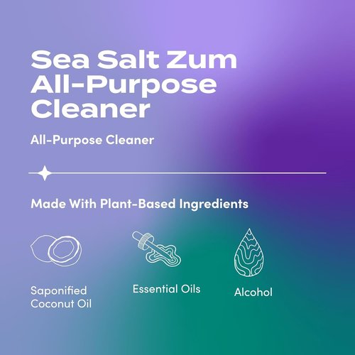 Indigo Wild Zum All-Purpose Cleaner - Natural Essential Oil Formula with Baking Soda - Sea Salt, 16 fl oz