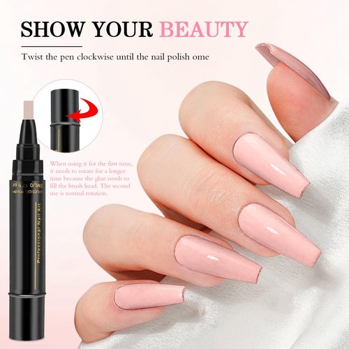 Hgkvnul Gel Nail Polish Pens 3 in 1, 6 Color Pen Gel Nail Polish, Quick Dry, for DIY Nail Art (A Set/6pcs)