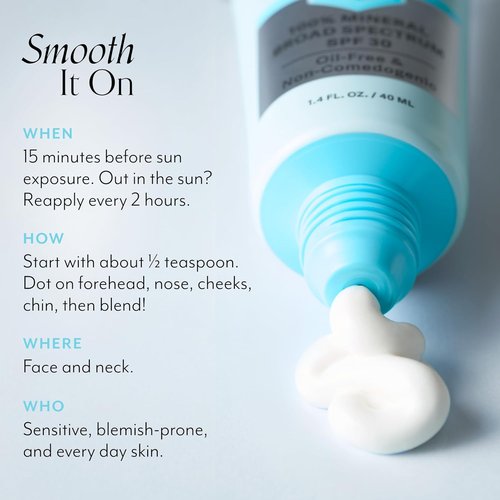 Bliss Block Star Mineral Sunscreen SPF 30 - Clarifying Formula for Blemish-Prone Skin, 1.4 Fl Oz