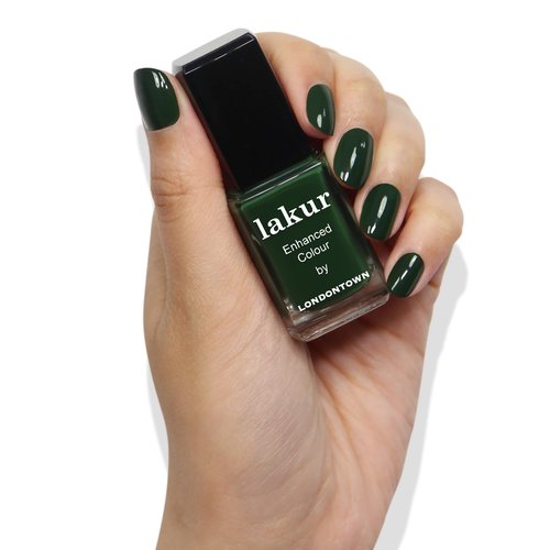LONDONTOWN lakur Nail Polish - Chip-Resistant, Non-Toxic, Conditions & Hydrates Nails | Glossy Deep Jade, Vibe, .40 fl oz